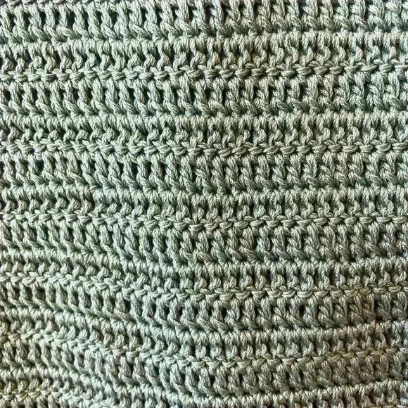 NEW AYNI Tarania Crochet Lined Open Stitch Fringe Skirt Mint Green Size Medium - Picture 10 of 10